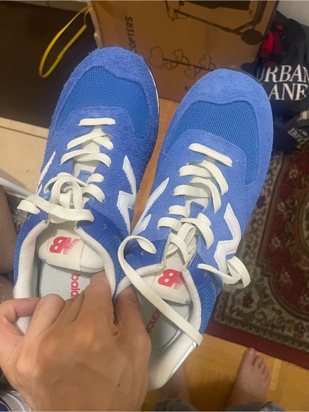 New Balance Kids Blue and White Athletic Sneakers